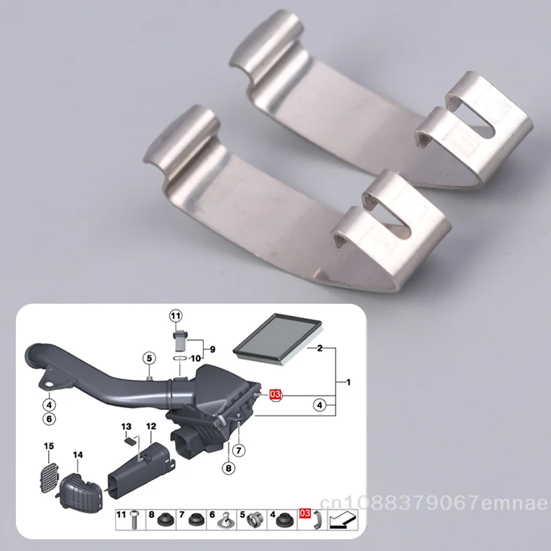 

[ZYAS]【xxx】2Pcs 13711716113 Engine Air Filter Housing To Mass Air Flow Spring Clip For 1 Series F20 3 Series F30 F35[ZYS]