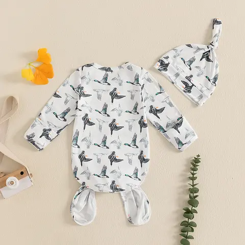 Sacco nanna per bebè a maniche lunghe in cotone organico con simpatico abito da neonato con stampa animalier Coperta indossabile per ragazze e ragazzi