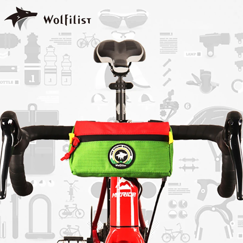 

Wolfilist Road Bike Triangle Head Bag Waterproof Bicycle Handlebar Bag Cycling Front Storage for Mountain Bike Hanging Bag