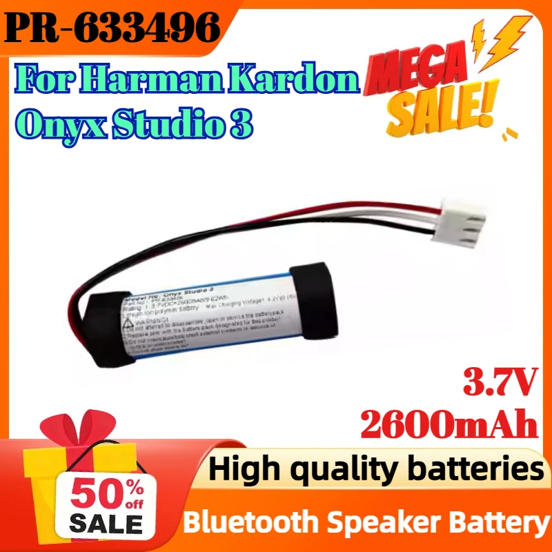 

PR-633496 3.7V 2600mAh for Harman Kardon Onyx Studio 3 Bluetooth Speaker Battery