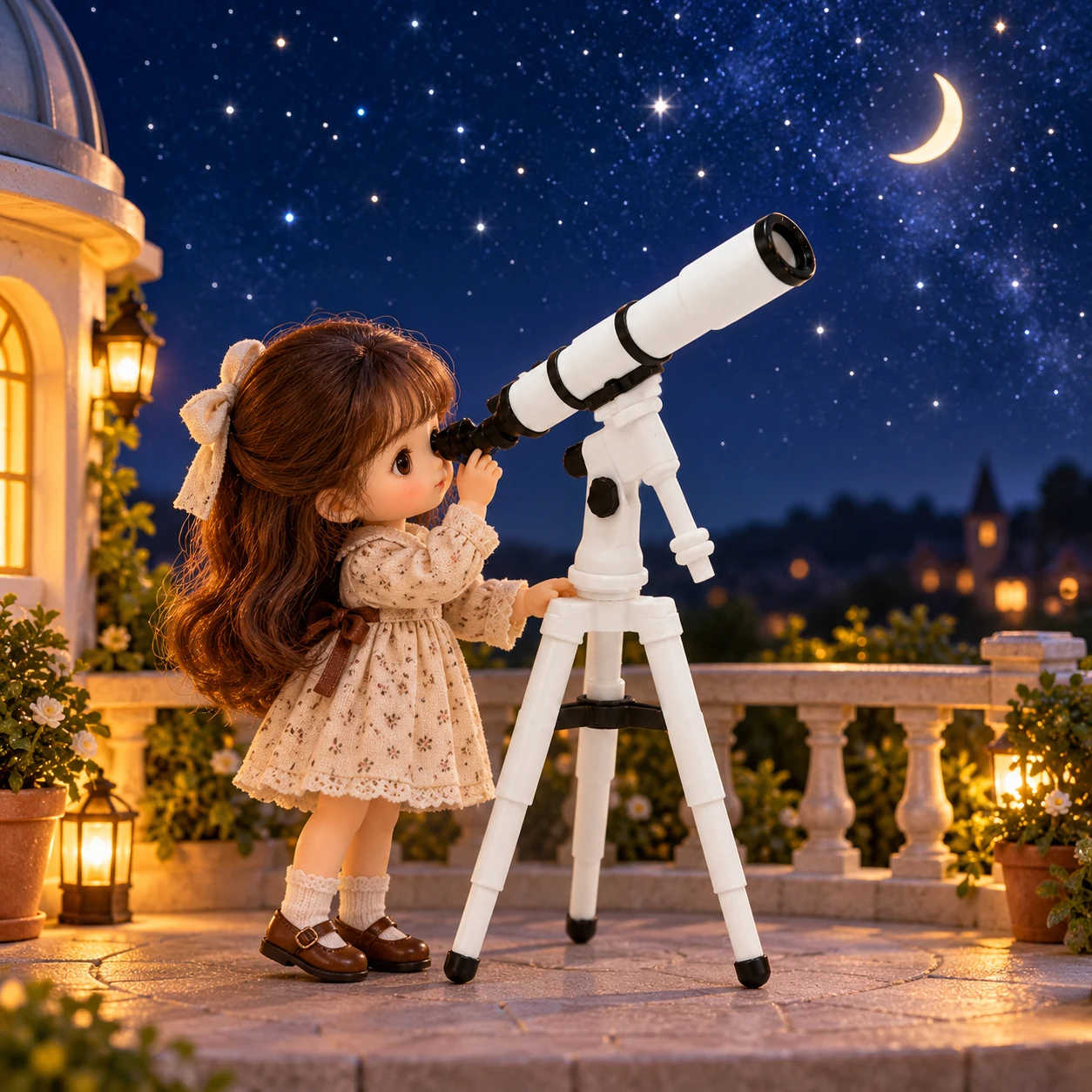 7.2cm Miniature Astronomical Telescope with Tripod Dollhouse Accessories Pretend Play Model Mini Science Scene Decor Ornament