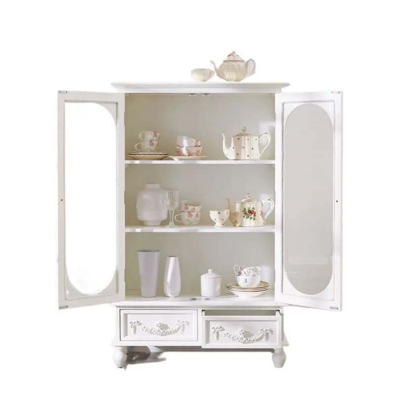 French side cabinet, retro living room European display cabinet