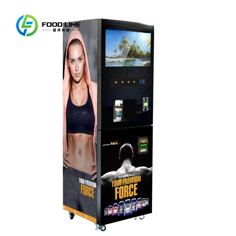 Customized size Gym Fitness Club uses stand-up protein shake cold drink vending machines