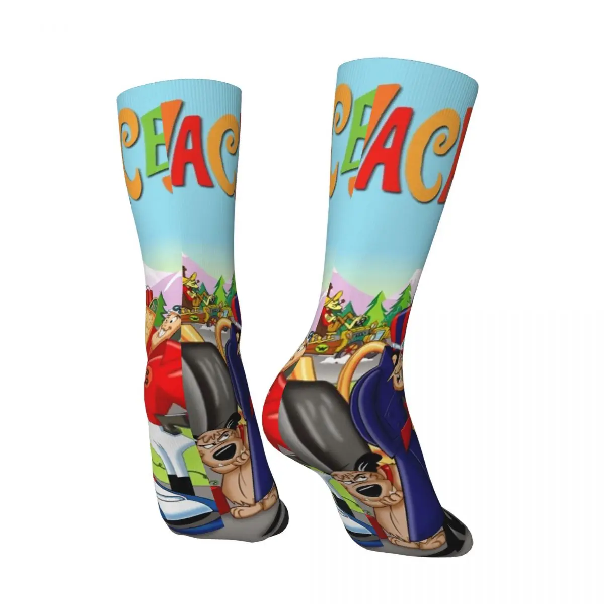 Hip Hop Vintage Fun Crazy Men's compression Socks Unisex W-Wacky Races Harajuku Pattern Printed Funny Novelty Happy Crew Sock