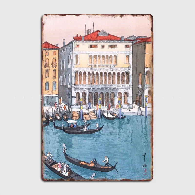 

Canal in Venice by Yoshida Hiroshi Metal Poster Garage Decoration Living Room Cinema Living Room Custom Tin Sign Poster