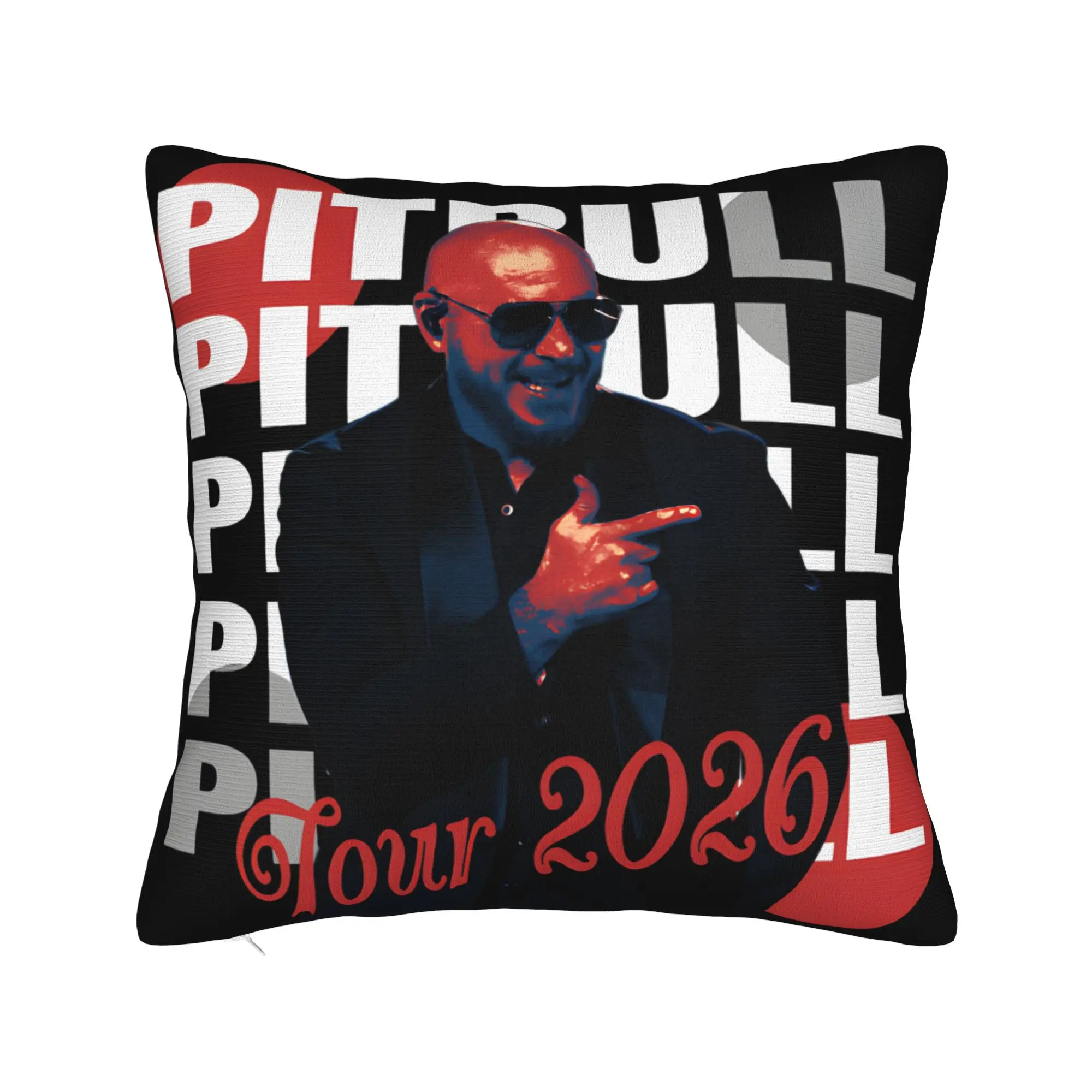Pitbull Mr Worldwide Tour 2026 Pillowcases Merchandise Printed Cushion Cover Decor  Throw Pillow Case Cover Bedroom Multi-Size