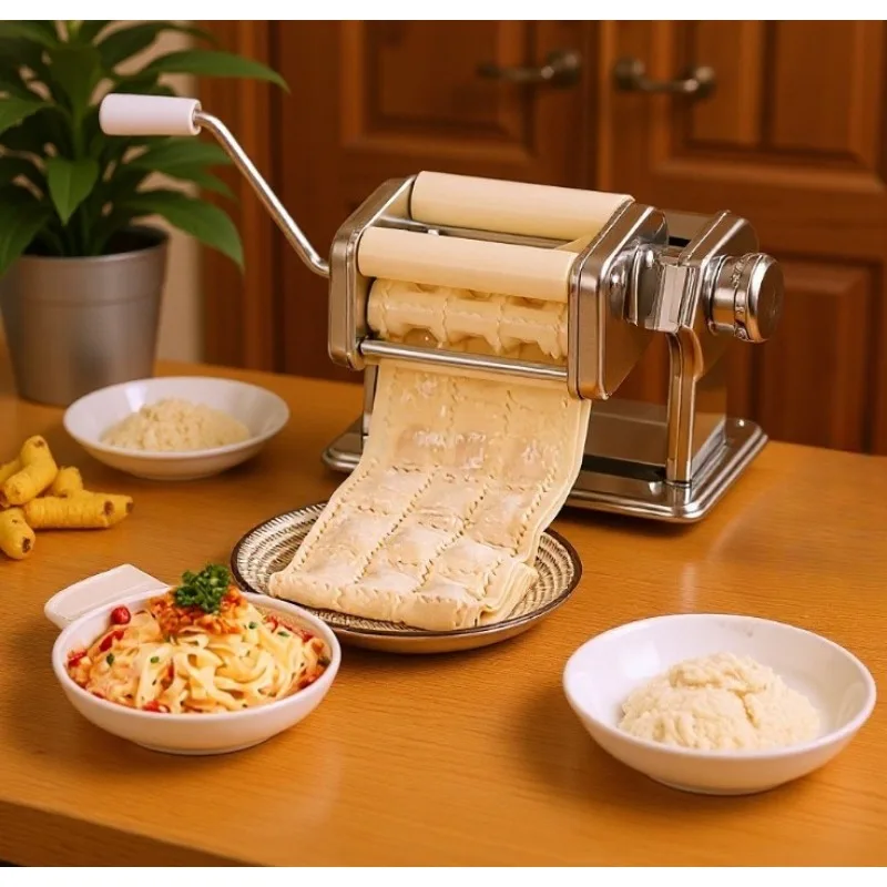 150 Split Type Pasta Maker Household Hand Crank Noodle Machine Dumpling Wrapper Presser Multi-function Dough Roller For Kitchen