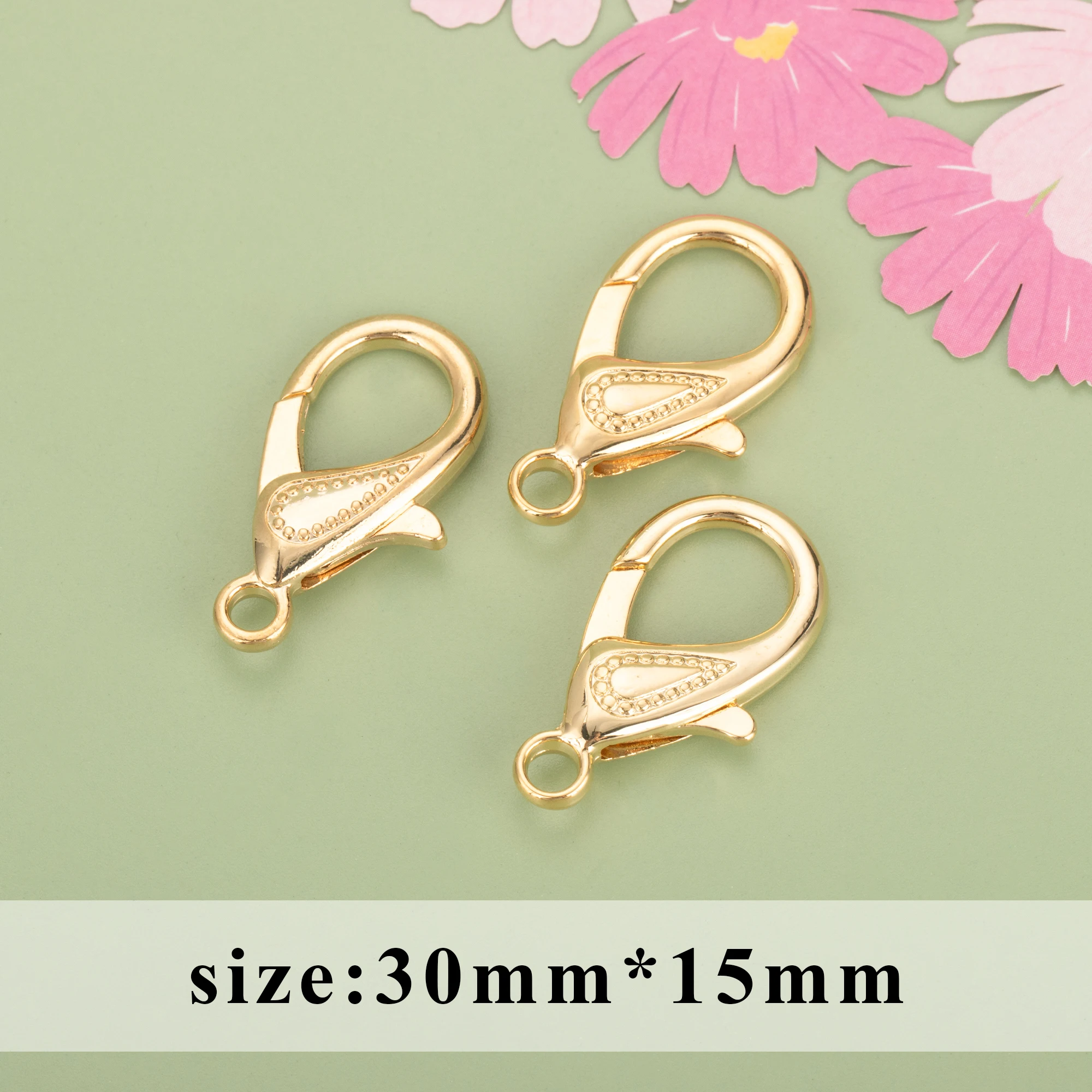 YEGUI M817,jewelry accessories,18k gold plated,0.3 microns, lobster clasp hooks,necklace bracelet,jewelry making,10pcs/lot