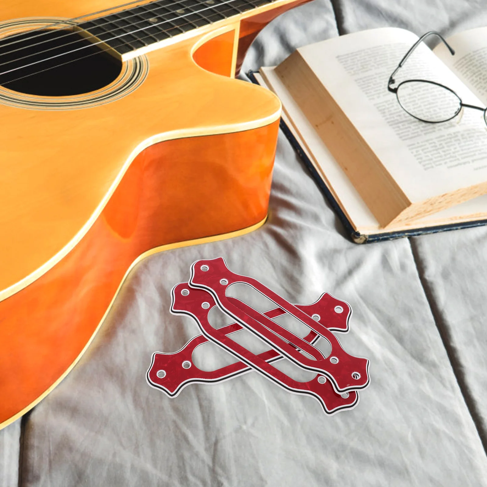 

3pcs Red Single Coil Pickup For Acoustic Electric Guitar Soundhole Mounting Frame With , Folk Classical Guitar
