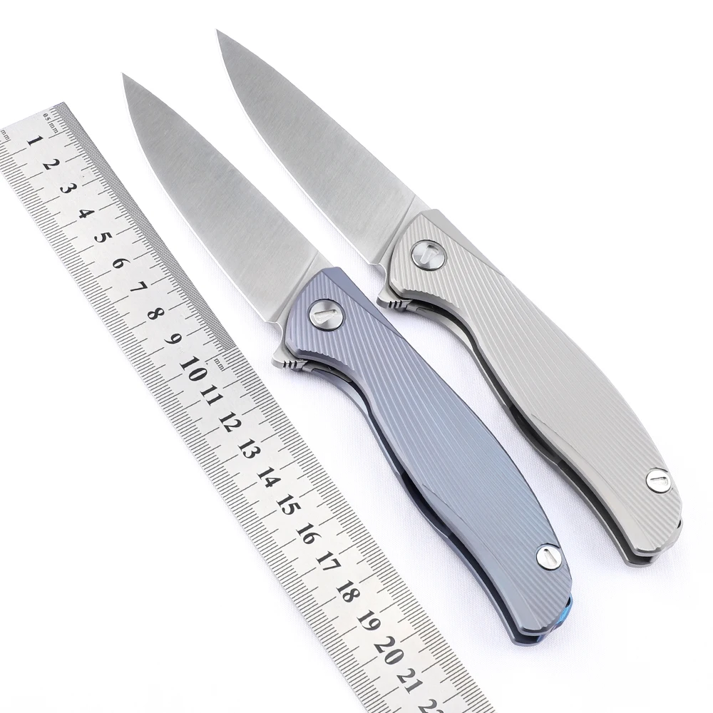 NINE THORN Folding Knife D2 Blade Titanium Handle Outdoor Camping Survival Kitchen Pocket Multifunctional EDC Tool