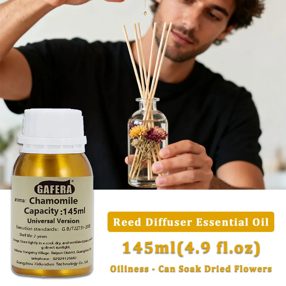 GAFERA 145ml(4.9 fl.oz) Chamomile/Cedar Essential Oil - For Reed Diffuser & Flameless Aromatherapy, Diffuser Replenish Aroma Oil