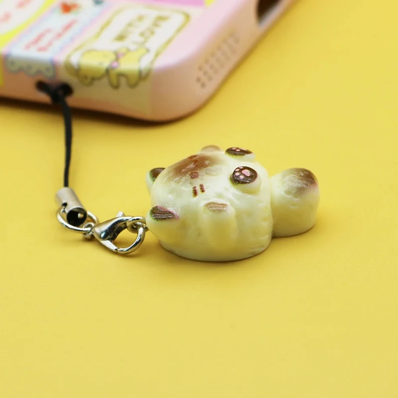 Aksesori Liontin Jimat Ponsel Kucing Kartun Kawaii Gantungan Kunci Liontin Rantai Lanyard Lucu untuk Tas Ponsel Hadiah DIY