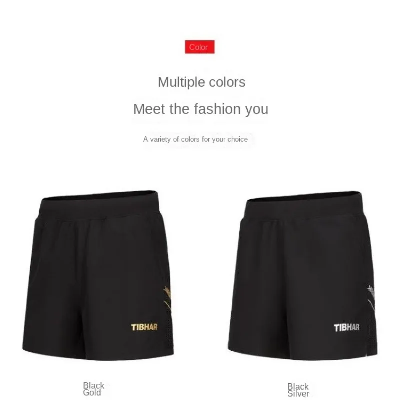 Pantaloncini da ping pong TIBHAR per uomo e donna, pantaloncini da allenamento sportivi professionali ad asciugatura rapida e assorbimento del