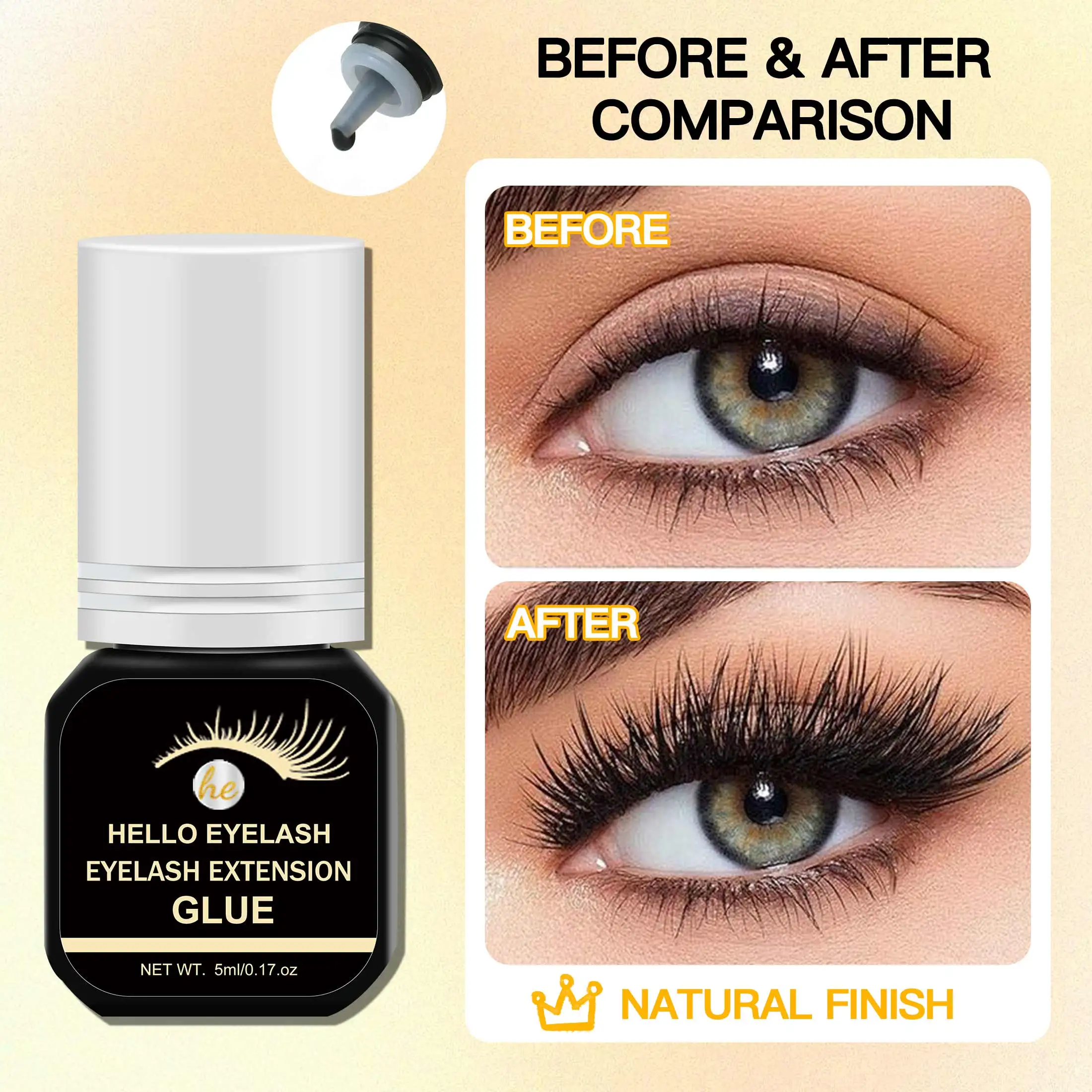 DIY-wimperlijm, langdurig, kan wimpers afvallen houden voor 2-3 weken, geschikt voor thuisgebruik / droogt in één seconde