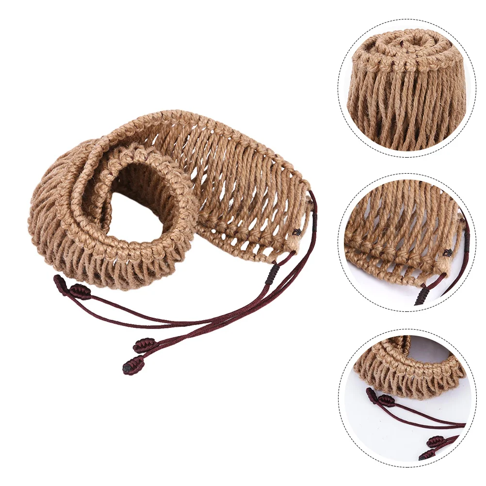 1 قطعة حبل طبل أثيري بني فاتح مصنوع يدويًا من القنب لتغليف الطبل ملحقات حرفية مزخرفة طراز قديم محمول #4