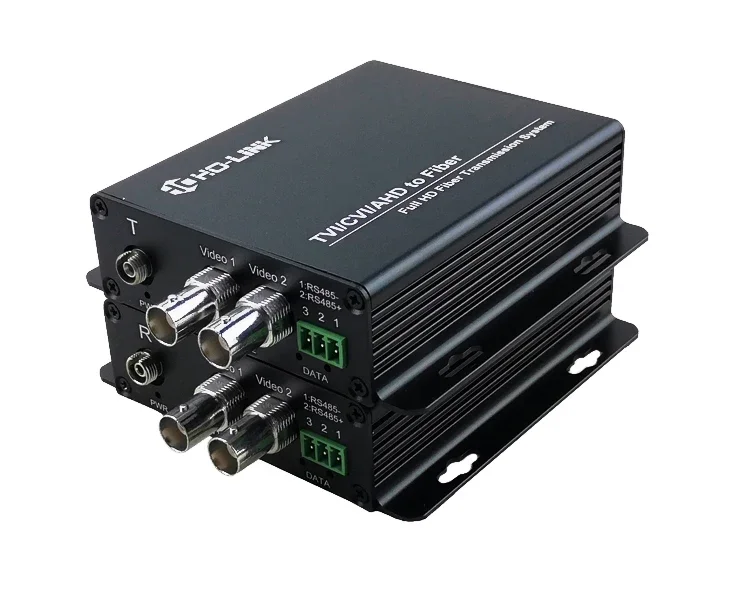 

In stock 5MP 2Ch HD CVI TVI AHD to fiber optic video media converter with RS485 Data