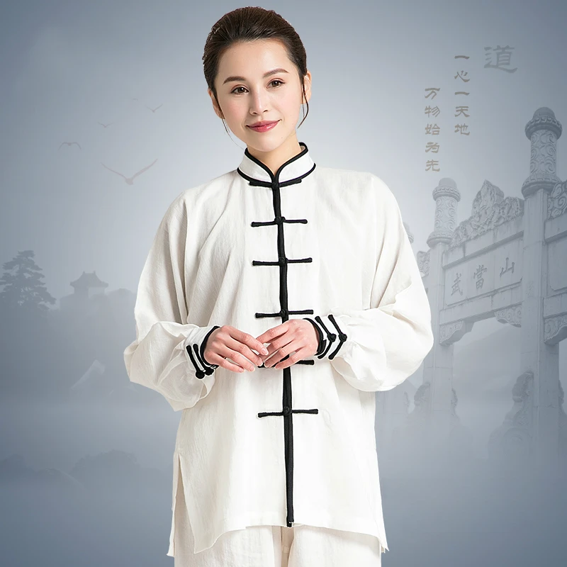 Tai Chi Uniform Linen Fabric Unisex Flax Traditional Tai Chi Clothing For Your Tai Chi Exercise 4 Colors