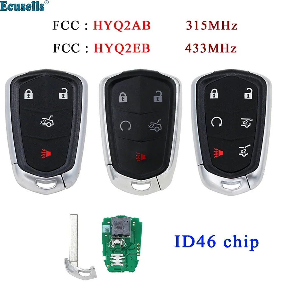 

Ecusells 4/5/6 Buttons Smart Remote Car Key for Cadillac ESCALADE ESV 2015-2019 XTS CTS CT6 ATS SRX XT4 XT5 HYQ2EB HYQ2AB