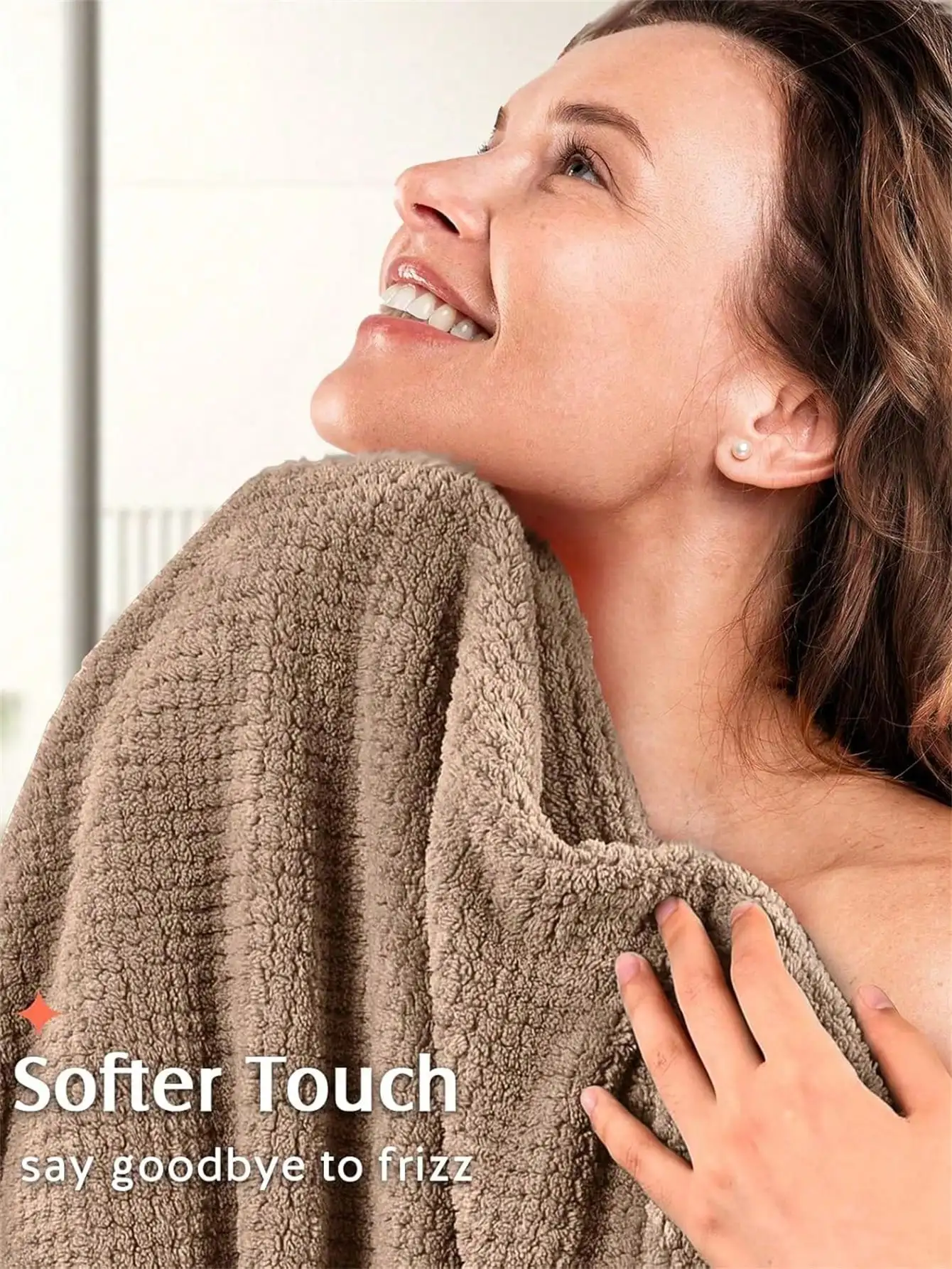 1pc Microfiber Hair Towel, Soft Quick Dry Hair Wrap, Minimalist Solid Color Bathroom Towel, Super Absorbent Hair Turban, Anti-Frizz Wet Hair Shower Cap, Bathroom Accessories Sleep Bonnet sc25042770018120517