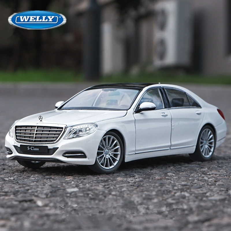 WELLY 1:24 Mercedes-Benz S-Class S500 Alloy Car Model High Simulation Diecasts Metal Toy Vehicles Car Model Collection Kids Gift