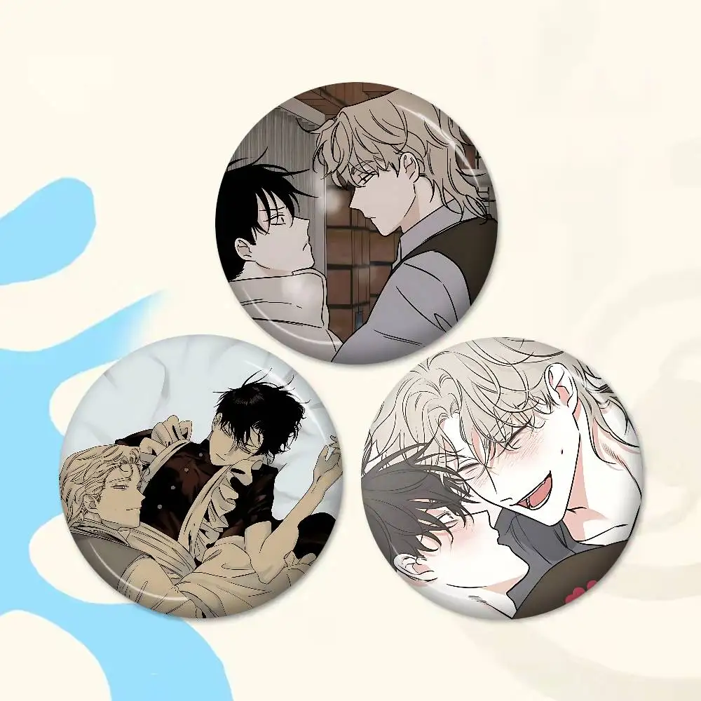 Comic Low Tide in T-Twilights 58mm Anime Figure Icon Badge Handmade Tinplate Brooch for Backpack Clothes Chest Ornament Gifts