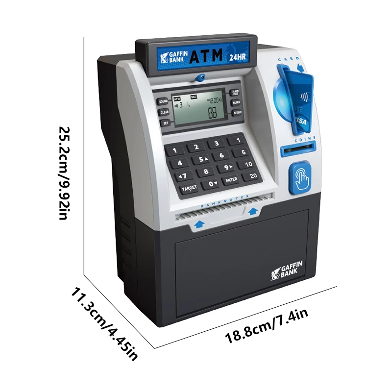 Simulation de banque numérique mot de passe sûr, Mini Machine ATM, jouet éducatif pour enfants, tirelire d'économie d'argent, jouets pour cadeaux pour enfants