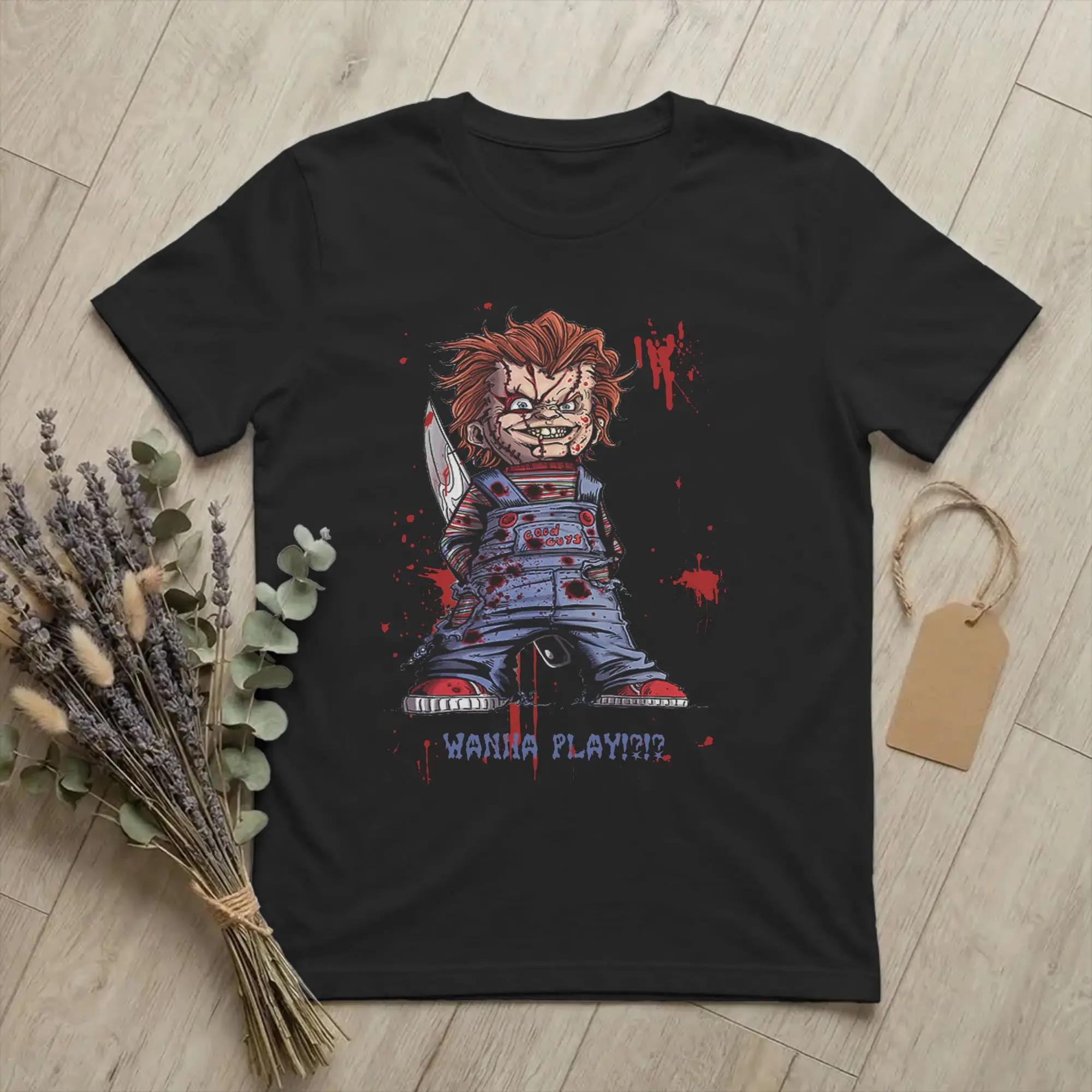 Vintage Scarry Zombie Chuckys Halloween Movie Horror Tshirt Men Round Neck Short Sleeve Clothes  100%Cotton Summer Tops Shirts