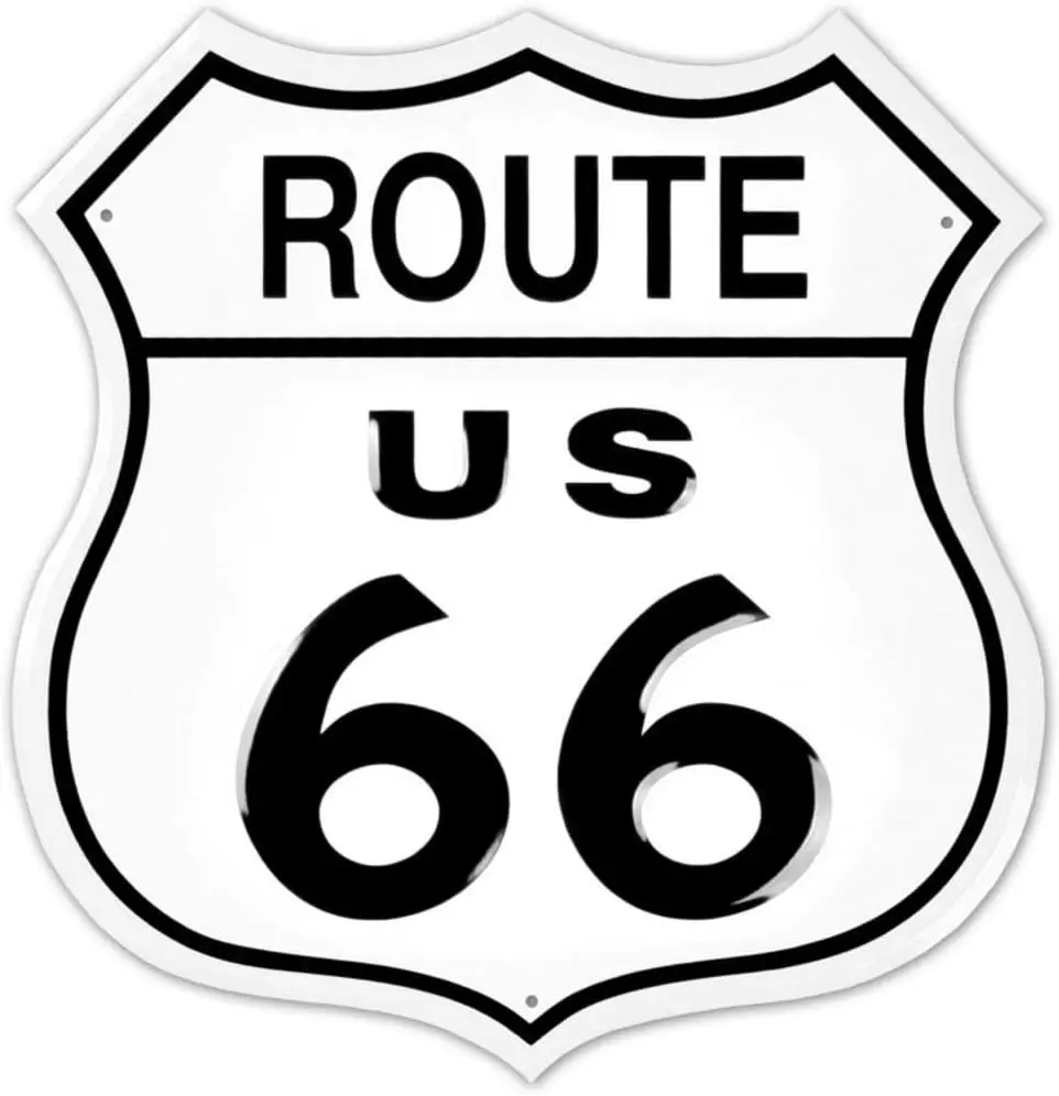 Route 66 Shield Tin Sign 12 x 12in