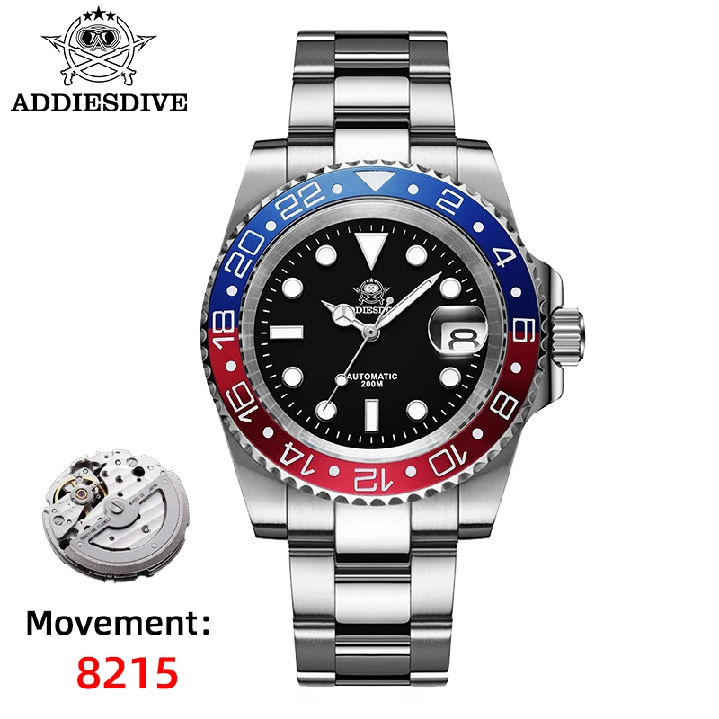 

ADDIESDIVE AD2503 Luxury Men's Automatic Watch 8215 Mechanical Watch BGW9 Luminous Sapphire Glass Diver's Watch Men Analog Watch