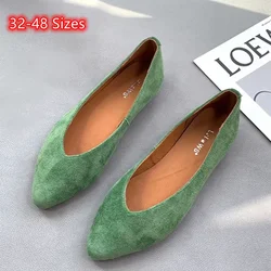Womens Fabulous Flats Pointy Toe V Shap No Heels Slip-On Well Made Designer British Style Seam Shoes Flock Comfortable Chaussure