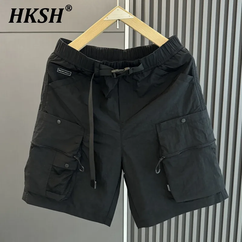 HKSH Quick Drying Tactical Shorts Men\'s Tide Dark Punk Summer New Thin Capris Loose Breathable Casual Half Length Pants HK1753