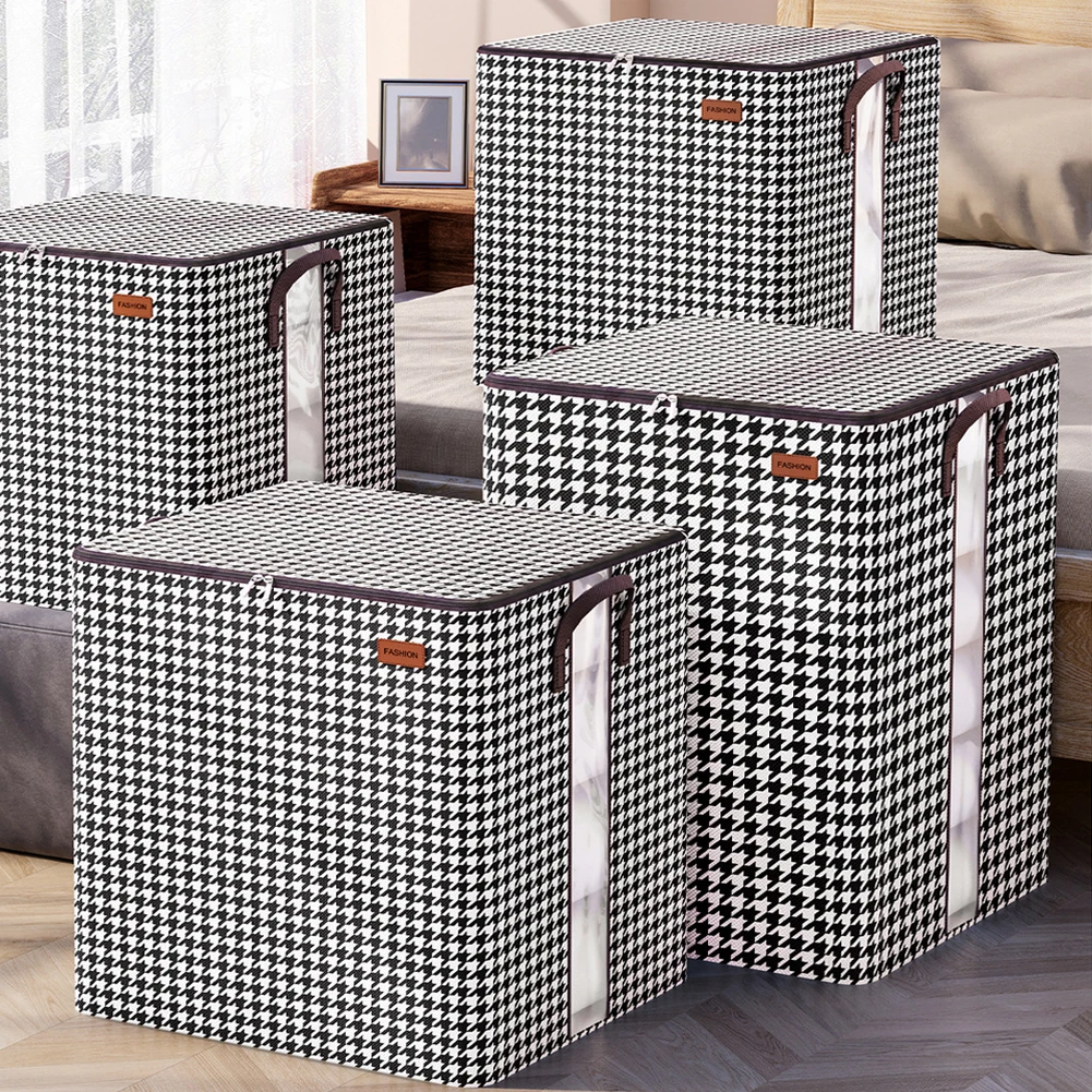 100/140/180L صندوق تخزين ملابس محمول سعة كبيرة قابلة للطي نافذة واضحة الغبار لآراميل الفراش/البطانيات/الوسائد