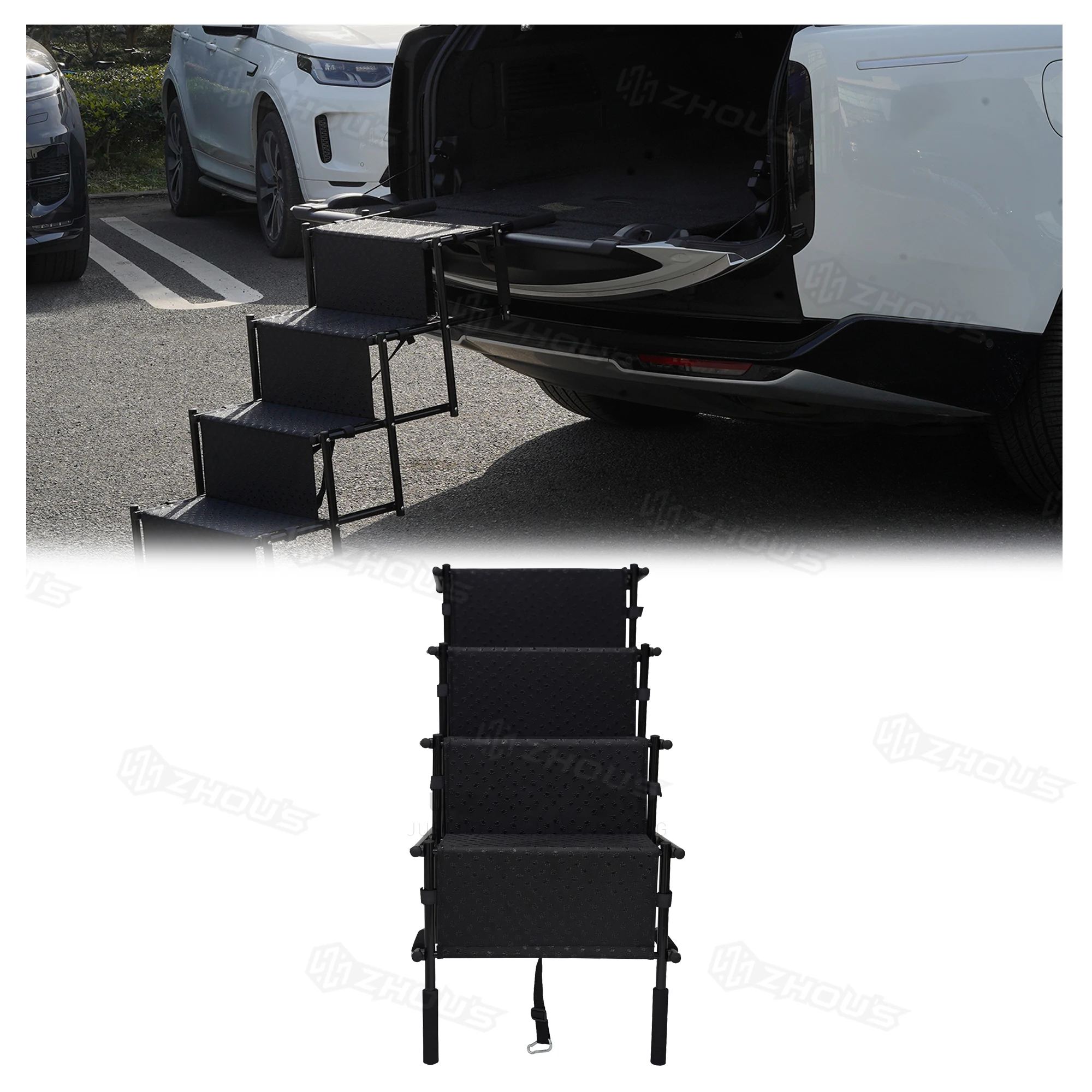 

Exterior Accessories Foldable Elevatable Protection Framework Car Rear Door Ladder For Range Rover Parts