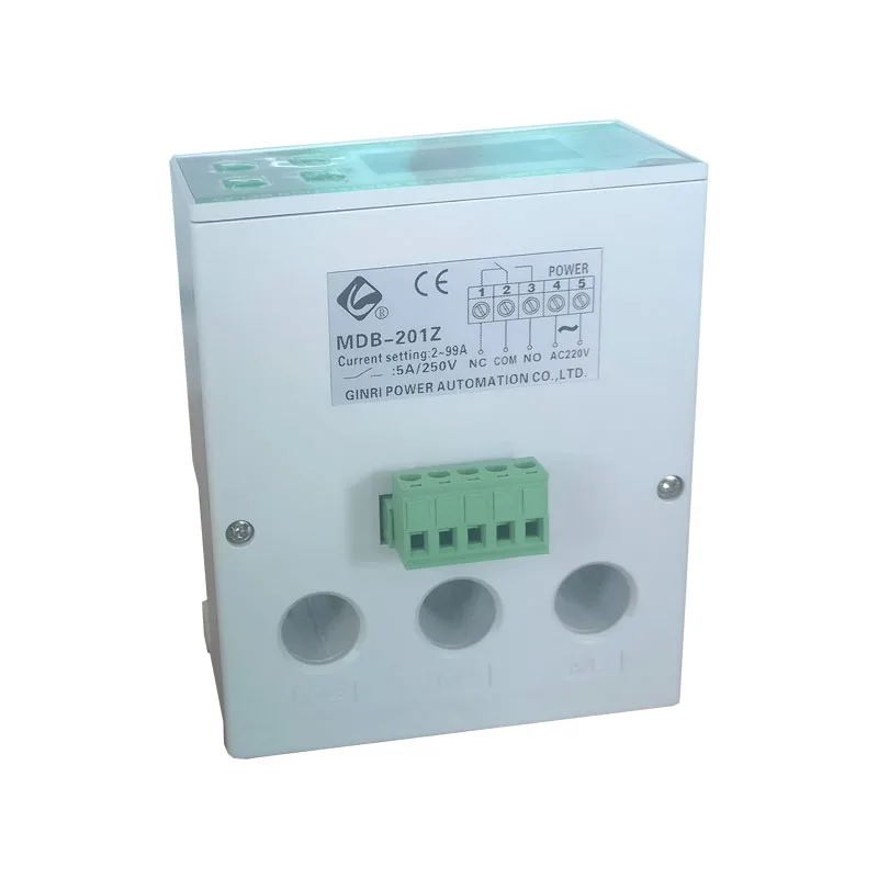 Ginri Motor Protection Relay MDB-201Z AC220V AC380V Phase Loss Overload Motor Protector