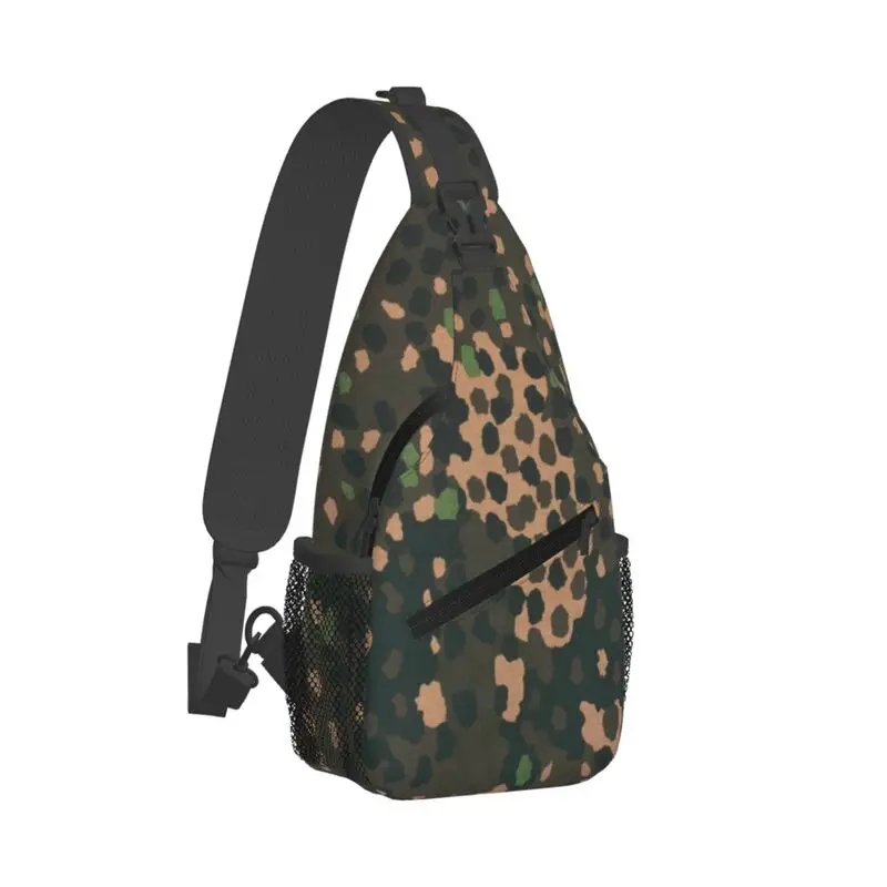 

Custom Erbsenmuster Pea Dot German Camo Crossbody Sling Backpack Men Fashion Camouflage Chest Shoulder Bag for Traveling Daypack