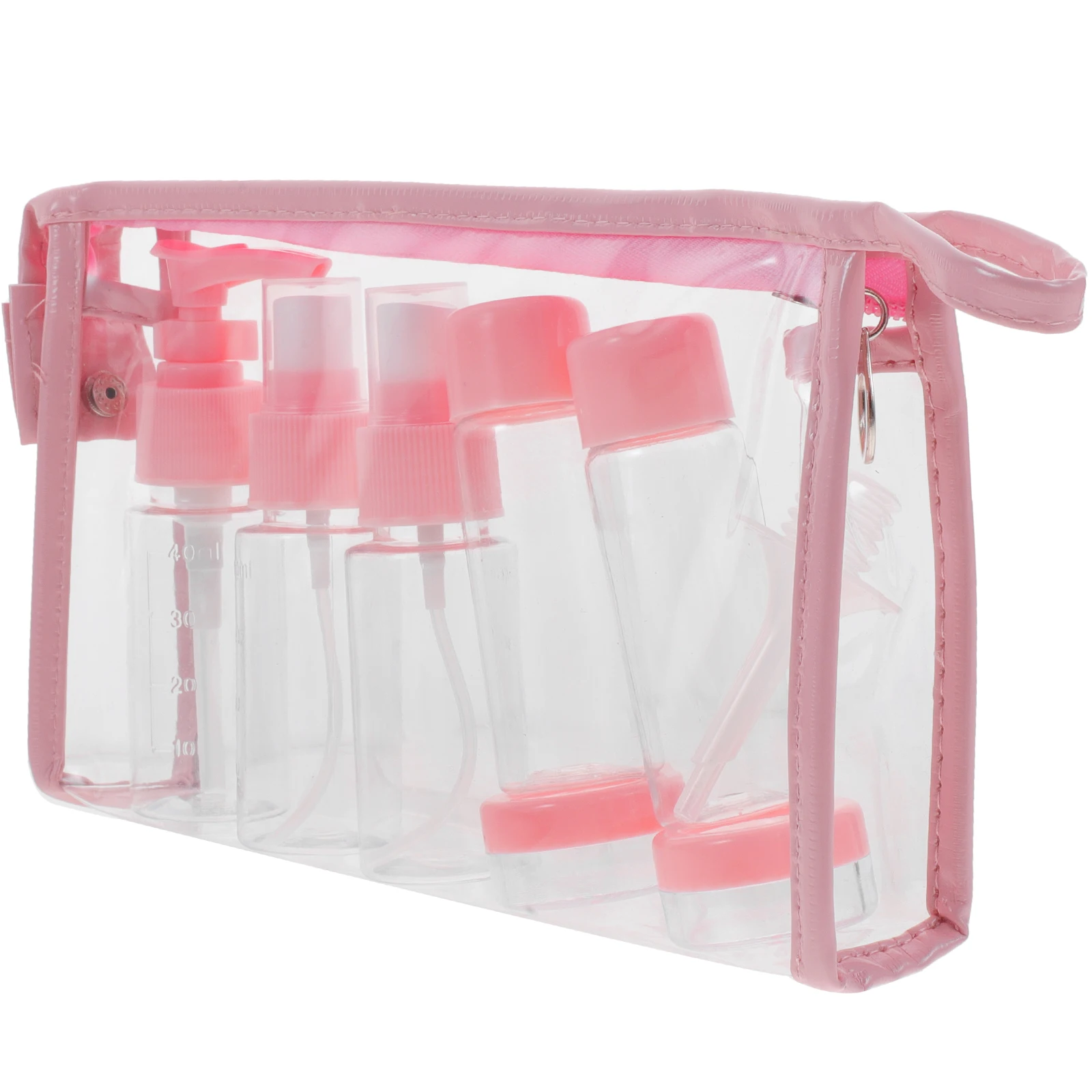 

1 set Travel Bottle Set Durable PP Material Lotion Bottles Pink Empty Shampoo Containers Spray Sample Gym Hotel