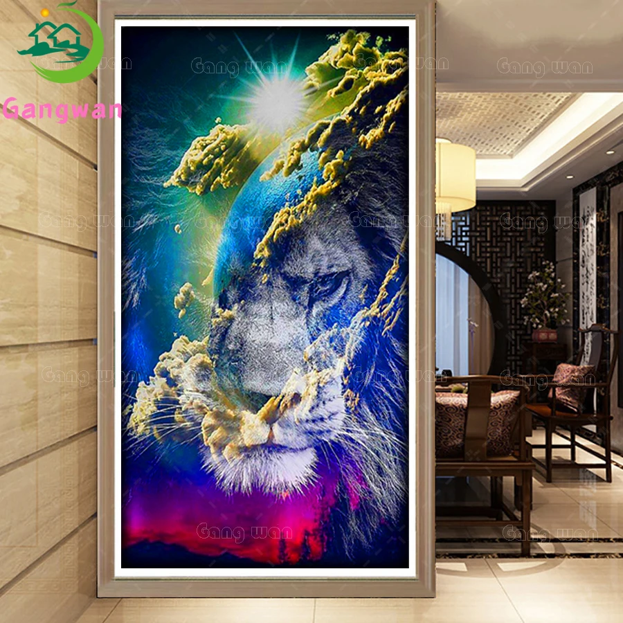 

Diamond Painting fantasy lion cloud planet landscape diamond Cross Stitch Diamond Embroidery mosaic large Entrance decoration