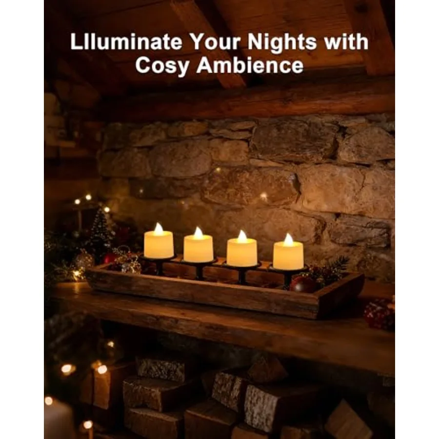 LED Tea Lights, Flameless Votive Candles, Lasting Electric Fake Small Candles, Battery Operated Tealights Candles for Halloween view 4