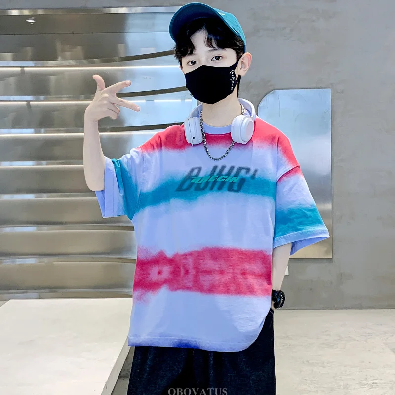 2025 Boys Short Sleeve Cotton T-Shirt Kids Casual Tshirt Clothes Children Wear Summer Fashion Tee Tops Teens Boy Luxury Clothes