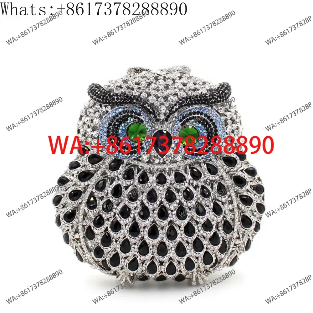 BL006 Premium Owl Water Diamond Bag Single Shoulder Crossbody Crystal Evening Bag Party Diamond Set Bag Women's Handbag