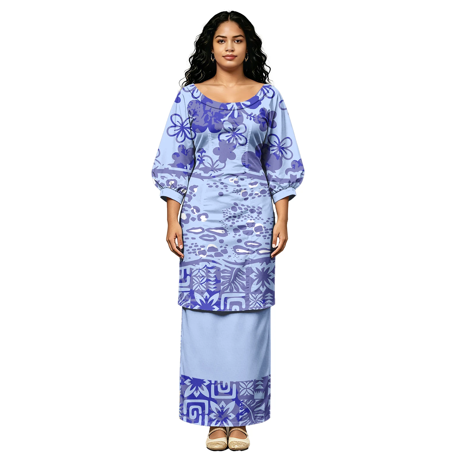 

Boutique Gift Polynesian Tribal Casual Ladies Hawaii Flowers Custom Puletasi Clothes Leopard Print Design Women Samoan Puletasi