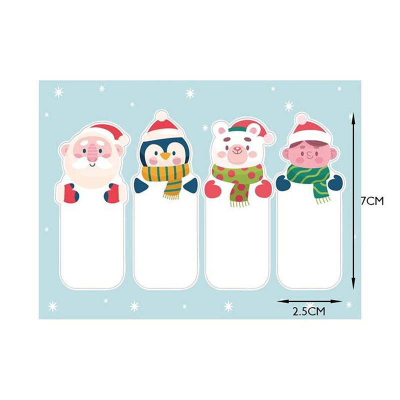 100Pcs/set Cartoon Christmas Stickers Rectangular Gift Box Sealing Stickers Packaging Decoration Gift Stickers