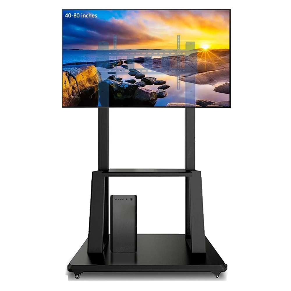 

40-80 inch movable TV stand, conference all-in-one machine, floor mounted wheeled trolley, with a load-bearing range of 175kg