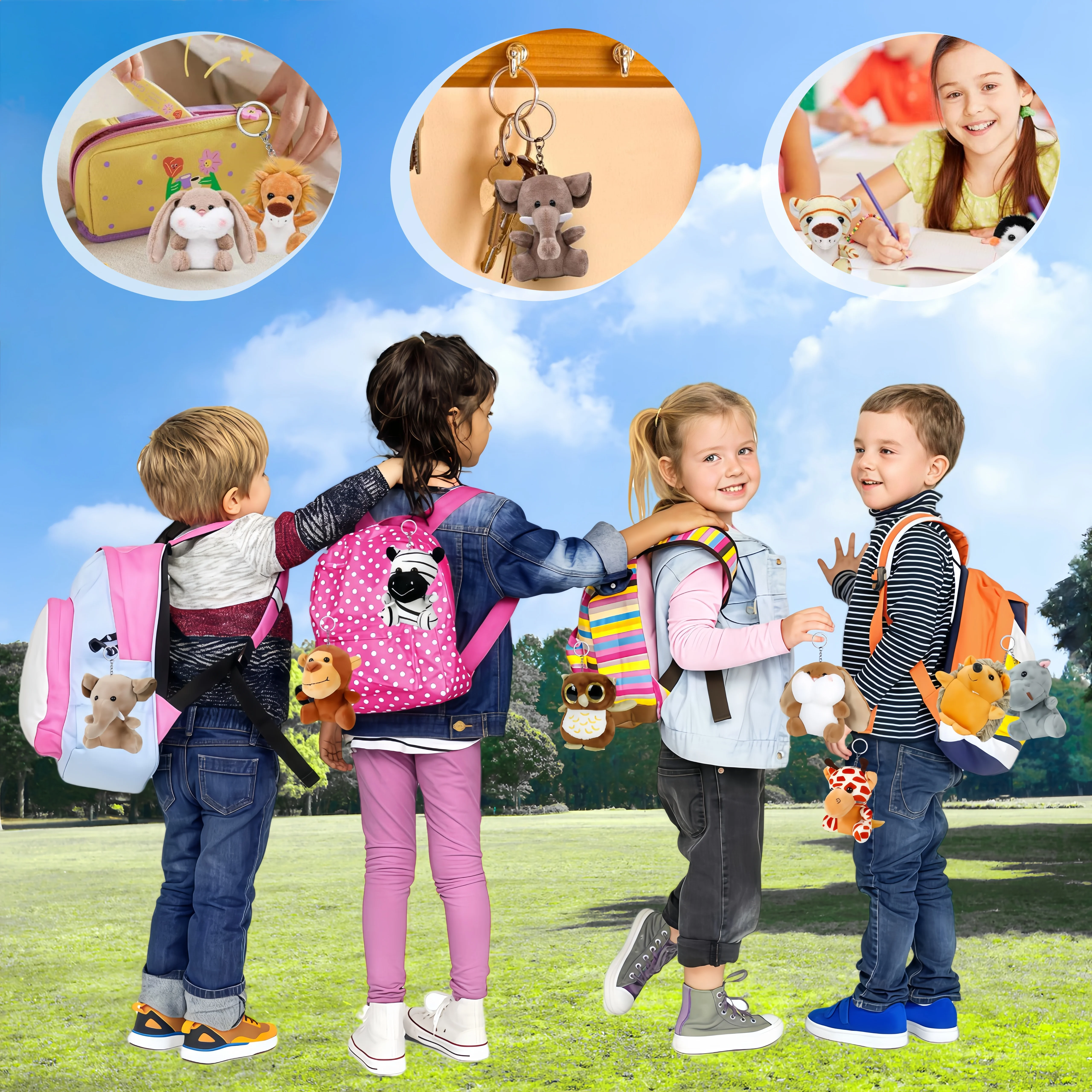 12-36 PCS Small Safari Stuffed Animals 4