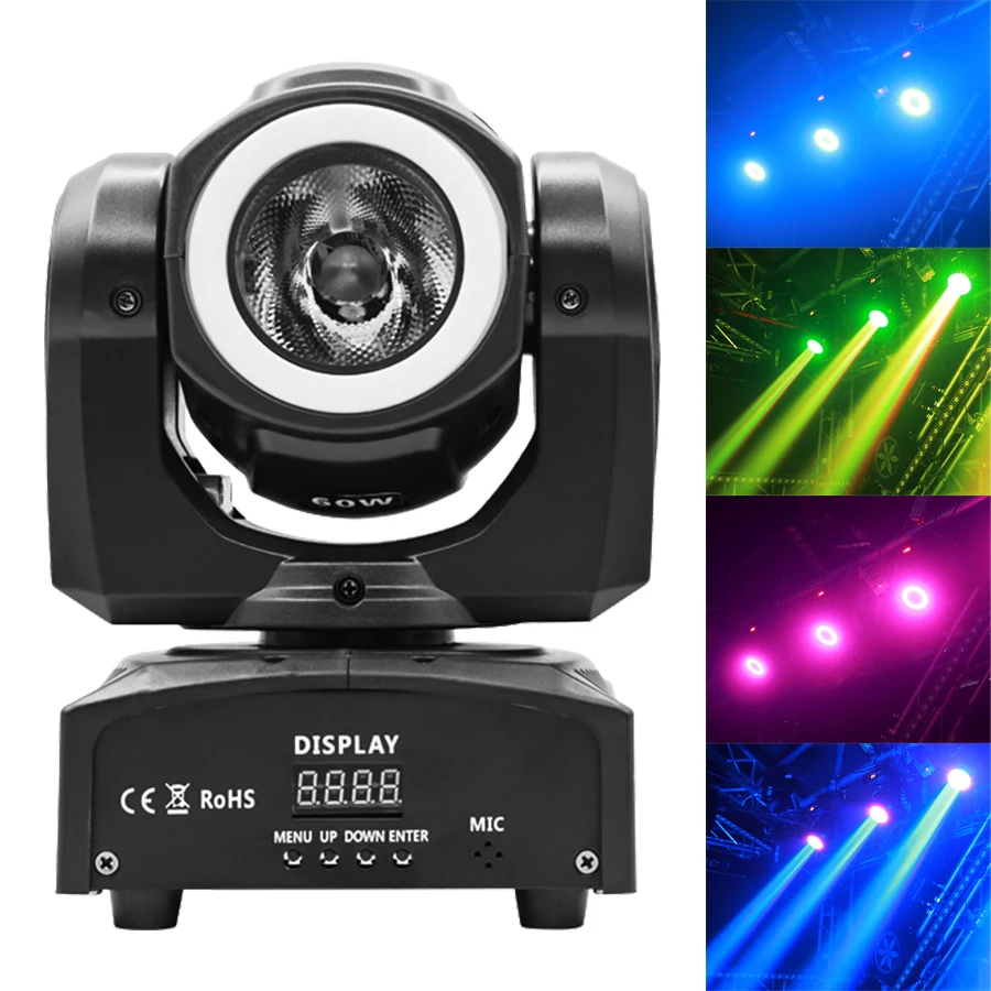 

60W moving head beam light RGBW 4 in 1, professional stage lighting equipment for Christmas party disco, etc.