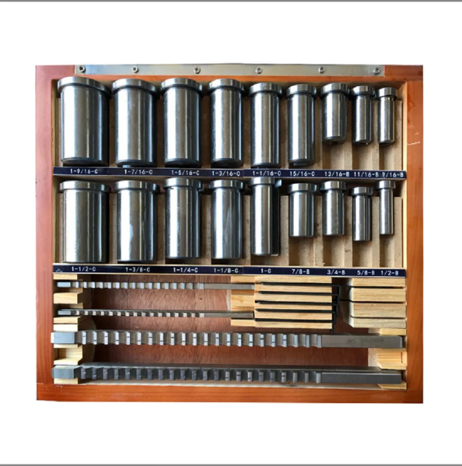 21pcs Keyway Broach Tool Set 10mm 12mm 14mm Broaches 32-50 Bushings Shims HSS Cutting Tools for CNC Machine