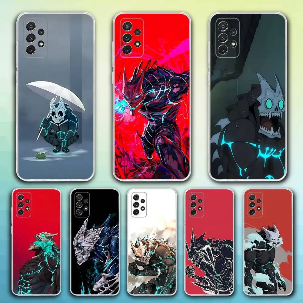 

K-Kaiju Anime No8 Cool Phone Case For Samsung S30,23,21,22,20, FE lite,S10,9,8,7 PIus Note20ultra Soft Transparent