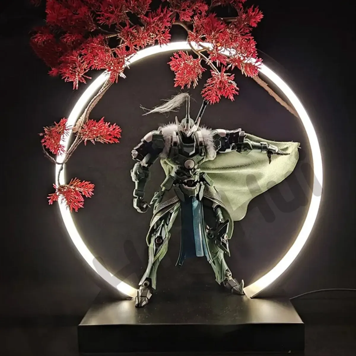 New Chinese Style LED Lamp Ring Ornament Character Background Light Home Decoration Red Maple Ambience Light