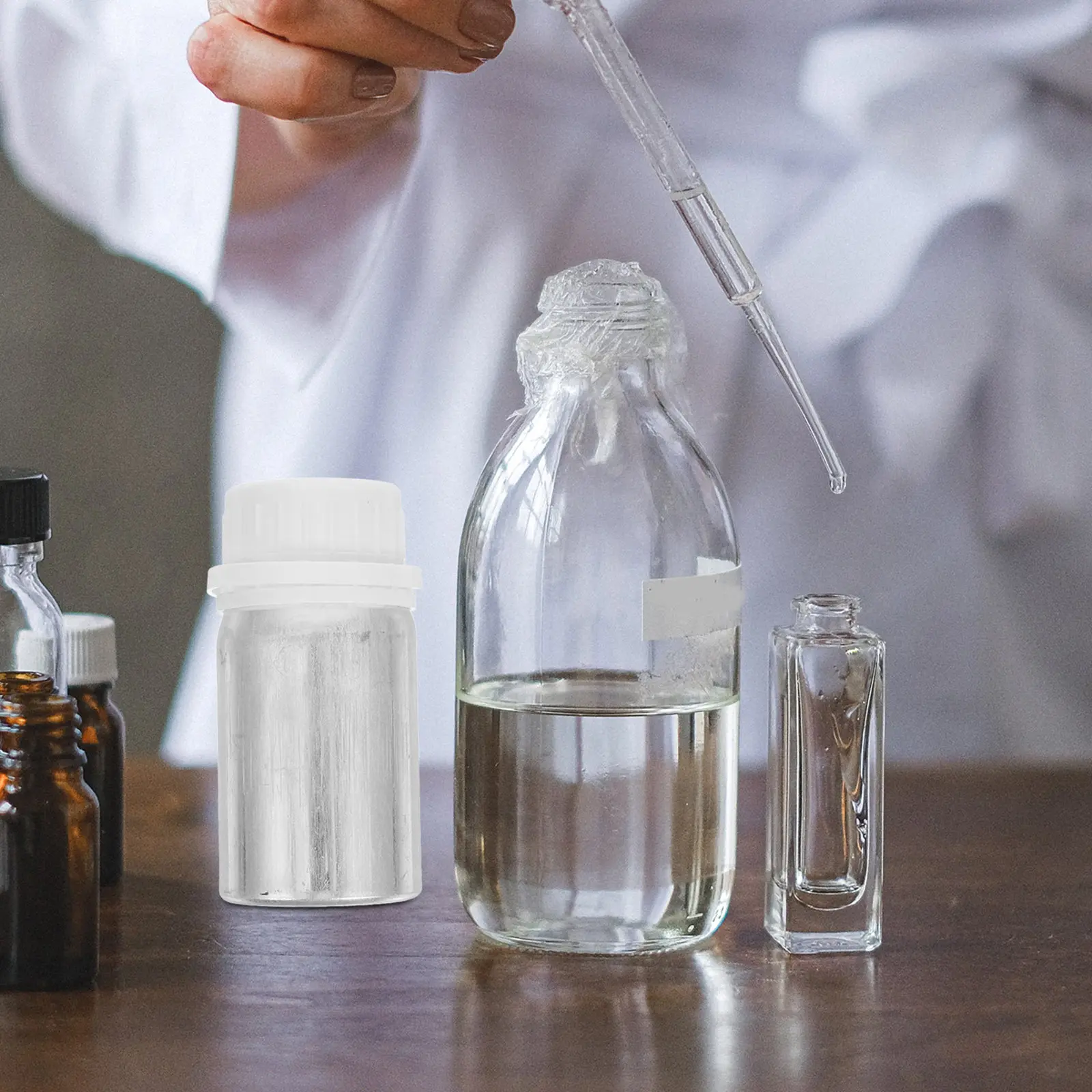 10Pcs 50Ml Aluminum Sample Bottles Polished Anti-Theft Screw Cap Leak Proof for Essential Oil Chemical Reagent