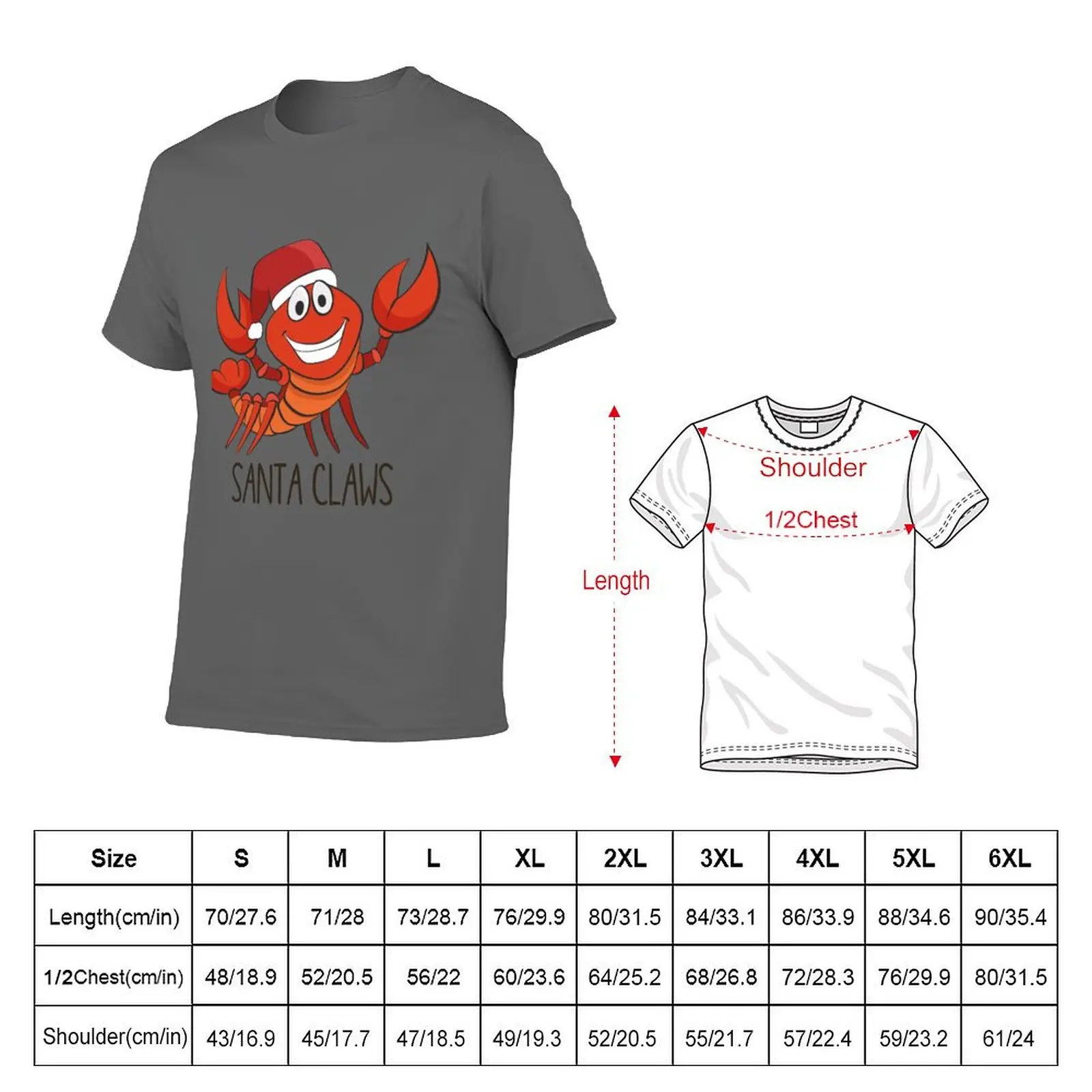 Santa Claws- Funny Lobster Christmas gift T-Shirt man t shirt heavy cotton t shirt man designer man t shirts graphic T-Shirt